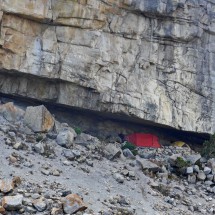 Our tent in the cave Cueva del Hombre